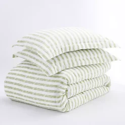 Kirklands Home Sage Rugged Stripes Puffed King 3-pc. Duvet Set Best