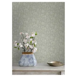 Kirklands Home Sage Textured Poplin Peel & Stick Wallpaper Green Clearance