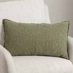 Pillows>Kirklands Home Sage Waffle Texture Lumbar Pillow Green