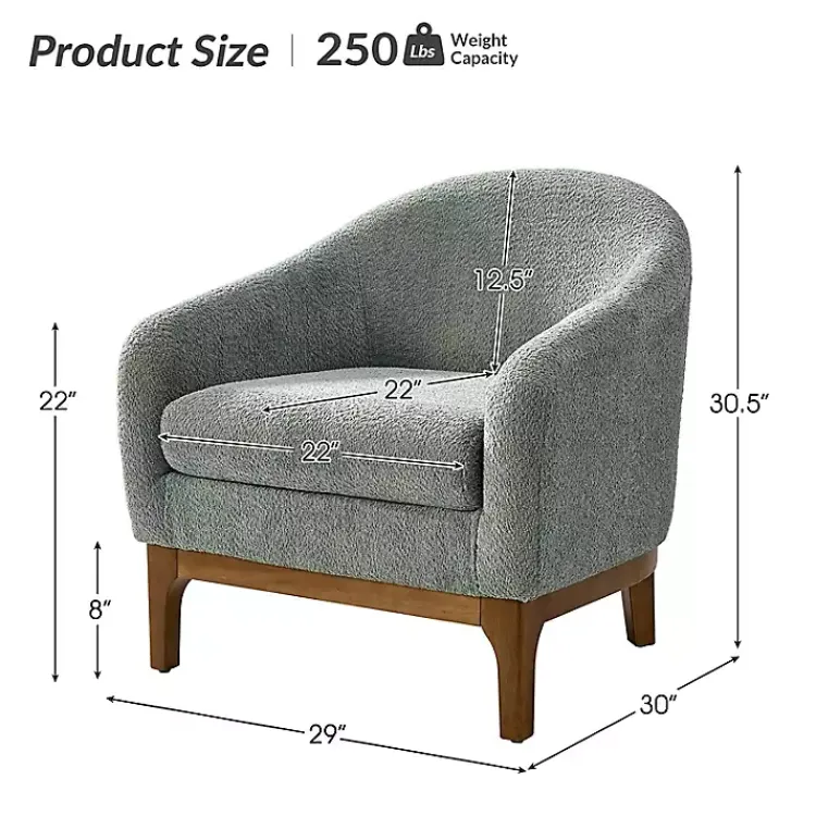 Kirklands Home Sage Wool Upholstered Joan Barrel Accent Chair Green Sale