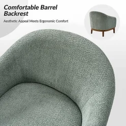 Kirklands Home Sage Wool Upholstered Joan Barrel Accent Chair Green Sale