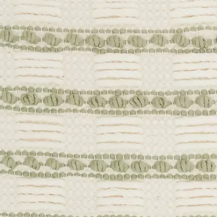 Pillows>Kirklands Home Sage Woven Knotted Stripes Throw Pillow Green