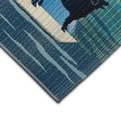 Kirklands Home Sailboat Dogs Indoor/Outdoor Accent Rug Outlet