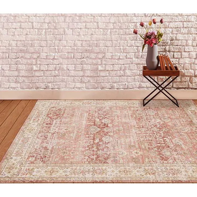 Kirklands Home Salmon Vintage Border Area Rug Best
