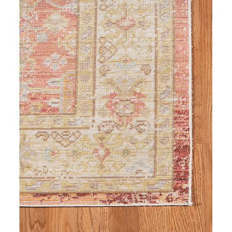 Kirklands Home Salmon Vintage Border Area Rug Best
