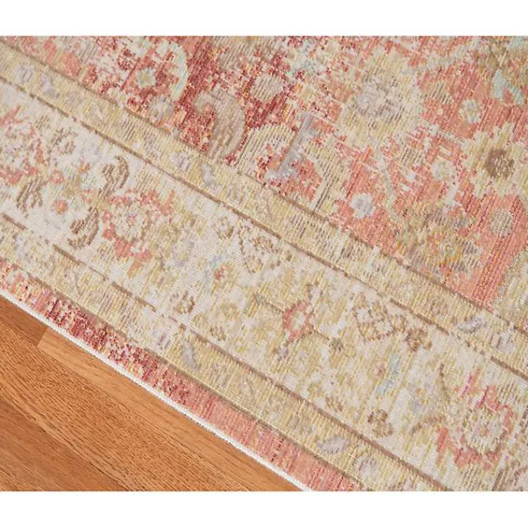 Kirklands Home Salmon Vintage Border Area Rug Best