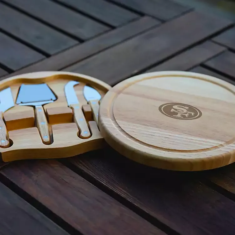 Kirklands Home San Francisco 49ers Cheese Board and Tool Set Tan New