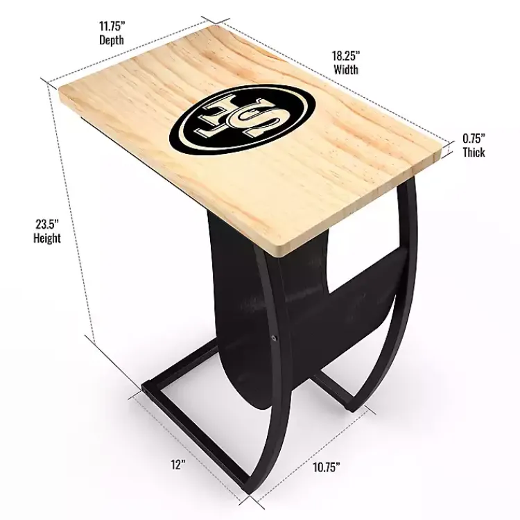 Kirklands Home San Francisco 49ers Wood C-Table Tan Clearance