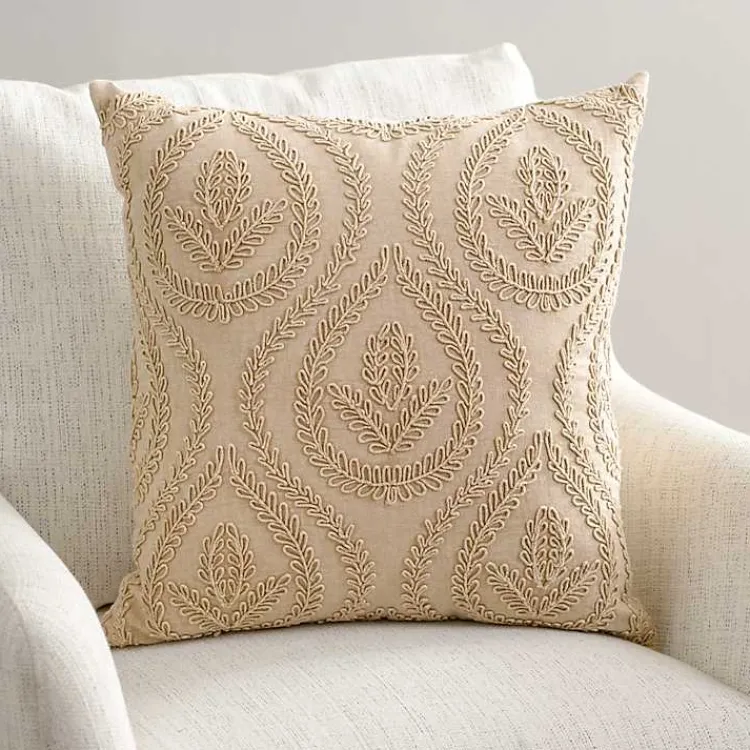 Pillows>Kirklands Home Sand Corded Medallion Pillow Tan