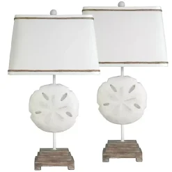 Kirklands Home Sand Dollar Table Lamps, Set of 2 White Clearance