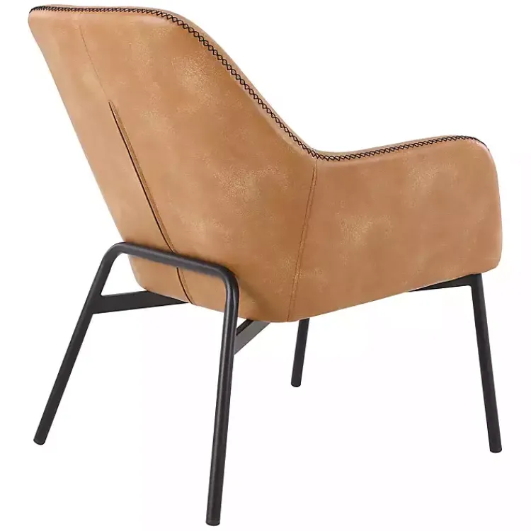 Kirklands Home Sand Faux Leather Scoop Accent Chair Tan Outlet