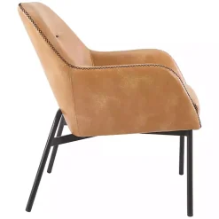 Kirklands Home Sand Faux Leather Scoop Accent Chair Tan Outlet