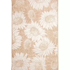 Kirklands Home Sand Floral Blooms Outdoor Area Rug, 4x7 New