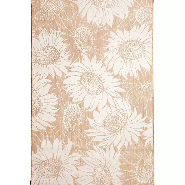 Kirklands Home Sand Floral Blooms Outdoor Area Rug, 4x7 New
