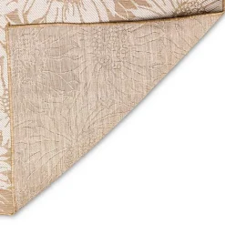 Kirklands Home Sand Floral Blooms Outdoor Area Rug, 4x7 New