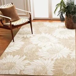 Kirklands Home Sand Floral Blooms Outdoor Area Rug, 7x9 Best
