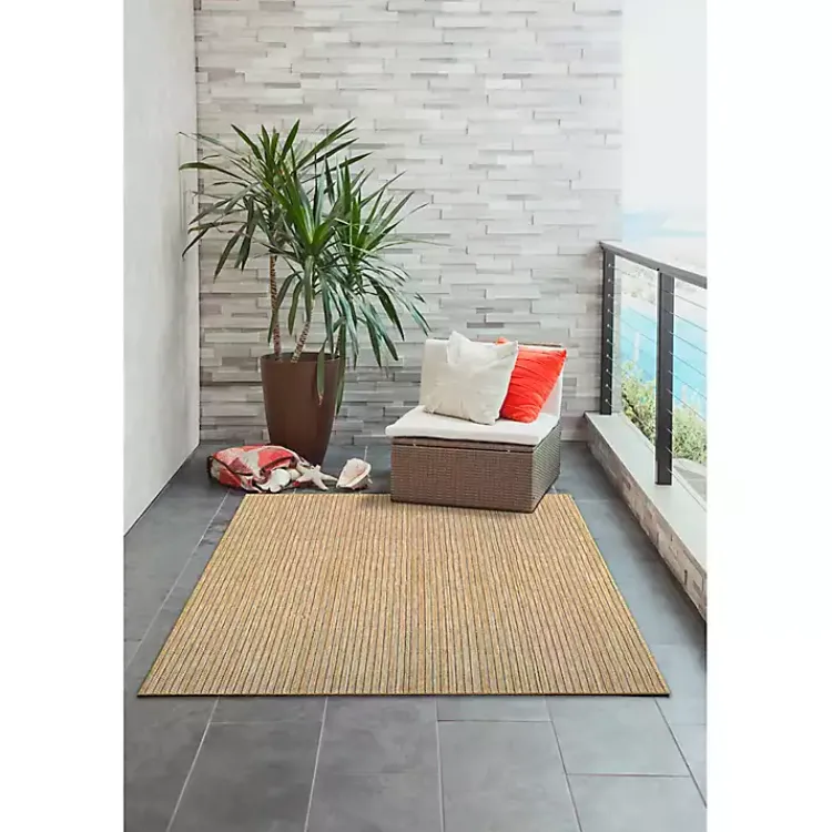 Kirklands Home Sand Intertwine Indoor/Outdoor Area Rug, 4x7 Tan Hot