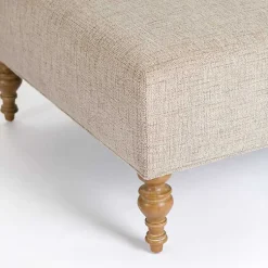 Kirklands Home Sand Upholstered Chanson Coffee Table Ottoman Tan Sale