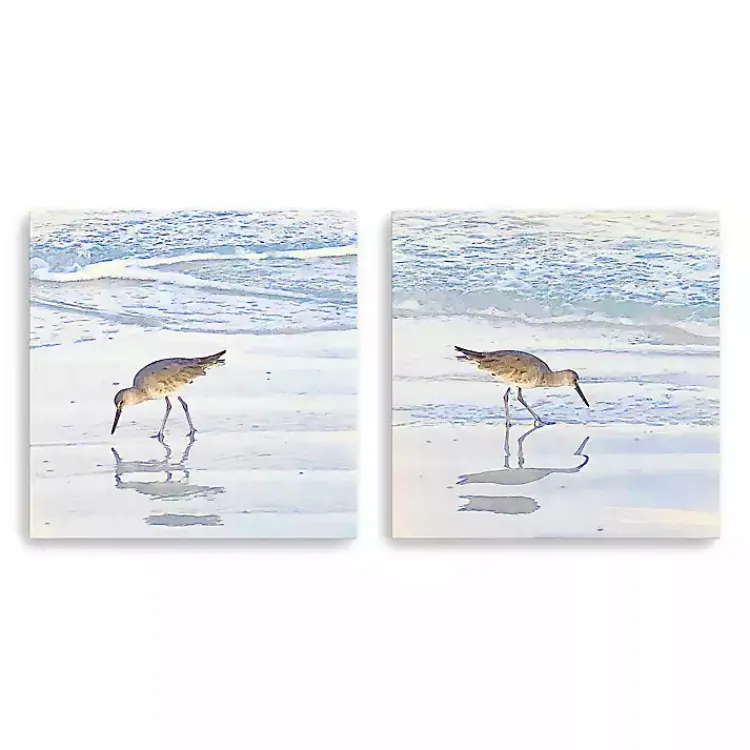 Kirklands Home Sandpiper Dreams Canvas Art Prints, Set of 2 Blue Sale