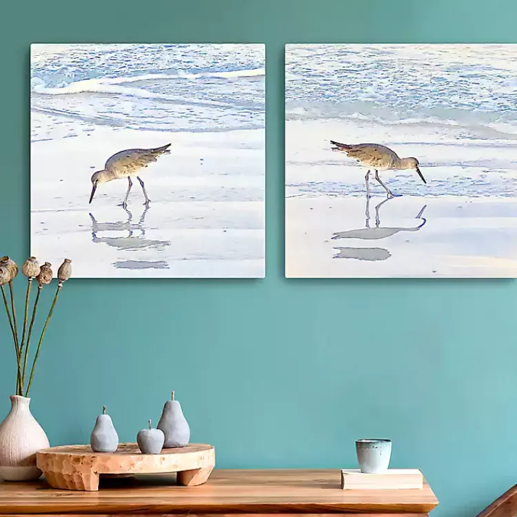 Kirklands Home Sandpiper Dreams Canvas Art Prints, Set of 2 Blue Sale