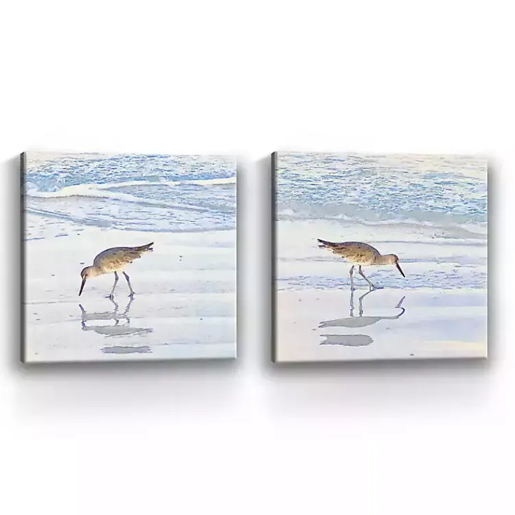 Kirklands Home Sandpiper Dreams Canvas Art Prints, Set of 2 Blue Sale