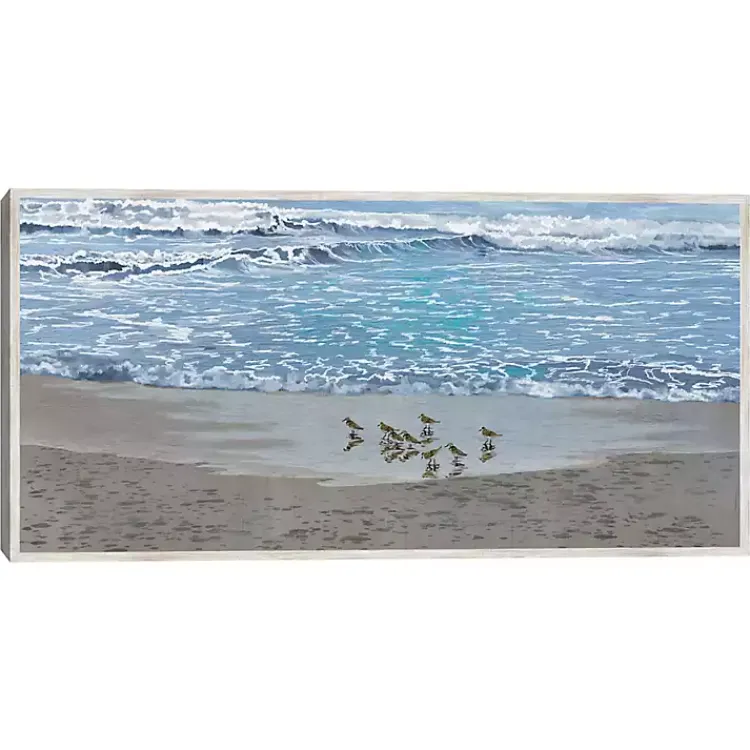 Kirklands Home Sandpiper Morning Framed Canvas Art Print Outlet
