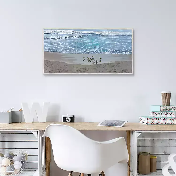 Kirklands Home Sandpiper Morning Framed Canvas Art Print Outlet