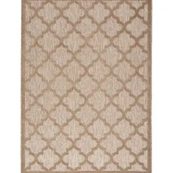 Kirklands Home Sandstone Natural Trellis Outdoor Area Rug, 4x6