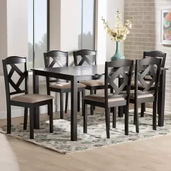 Kirklands Home Sandy Beige Diamond Back 7-pc. Dining Set Outlet