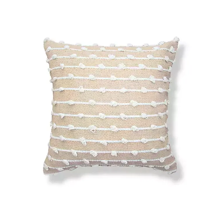 Pillows>Kirklands Home Sandy Beige Hand Knotted Decorative Throw Pillow