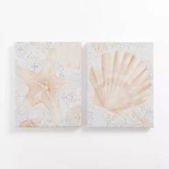 Kirklands Home Sandy Seashells Canvas Art Prints, Set of 2