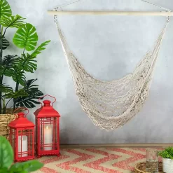Kirklands Home Sandy Coastal Macrame Hanging Hammock White Discount