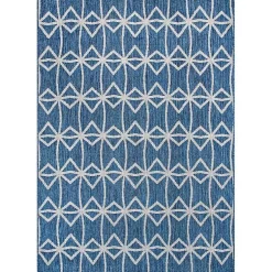 Kirklands Home Sanford Blue Geometric Shapes Outdoor Rug, 8x10 Sale