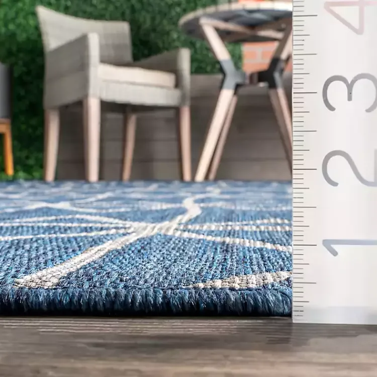 Kirklands Home Sanford Blue Geometric Shapes Outdoor Rug, 8x10 Sale