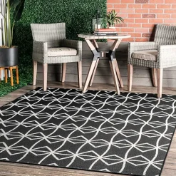 Kirklands Home Sanford Gray Geometric Shapes Outdoor Rug, 5x8 Best