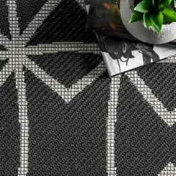 Kirklands Home Sanford Gray Geometric Shapes Outdoor Rug, 5x8 Best