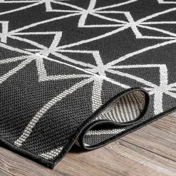 Kirklands Home Sanford Gray Geometric Shapes Outdoor Rug, 5x8 Best