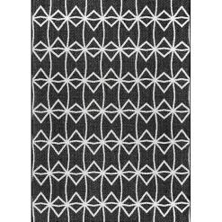Kirklands Home Sanford Gray Geometric Shapes Outdoor Rug, 8x10 Clearance