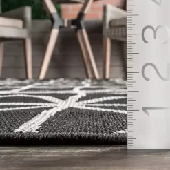 Kirklands Home Sanford Gray Geometric Shapes Outdoor Rug, 8x10 Clearance