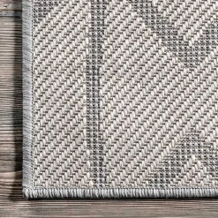 Kirklands Home Sanford Light Geometric Outdoor Rug, 5x8 Gray Clearance
