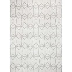 Kirklands Home Sanford Light Gray Geometric Outdoor Rug, 8x10 Clearance