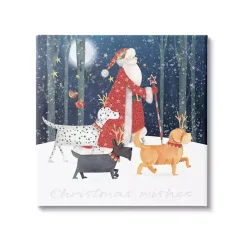 Christmas Art & Wall Decor>Kirklands Home Santa and His Dogs Canvas Wall Plaque