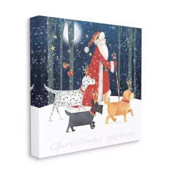 Christmas Art & Wall Decor>Kirklands Home Santa and His Dogs Canvas Wall Plaque