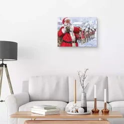 Christmas Art & Wall Decor>Kirklands Home Santa and His Sleigh Canvas Art Print