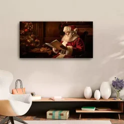 Christmas Art & Wall Decor>Kirklands Home Santa and List Canvas Art Print