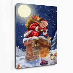 Christmas Art & Wall Decor>Kirklands Home Santa at Chimney with Moon Canvas Art Print