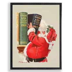 Christmas Art & Wall Decor>Kirklands Home Santa Checking It Twice Framed Art Print