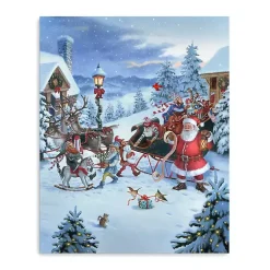 Christmas Art & Wall Decor>Kirklands Home Santa Christmas Gifts Canvas Christmas Art Print Multi