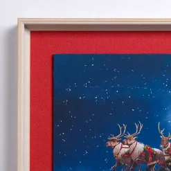 Christmas Art & Wall Decor>Kirklands Home Santa Flying Over Pets Framed Art Print