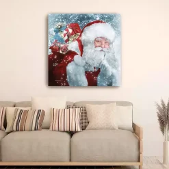 Christmas Art & Wall Decor>Kirklands Home Santa Gifts & Snowflakes Canvas Print, 40x40 in.